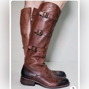 Vince Camuto Women's Fenton Russet Two Tone Brown Leather Riding Boots size 8